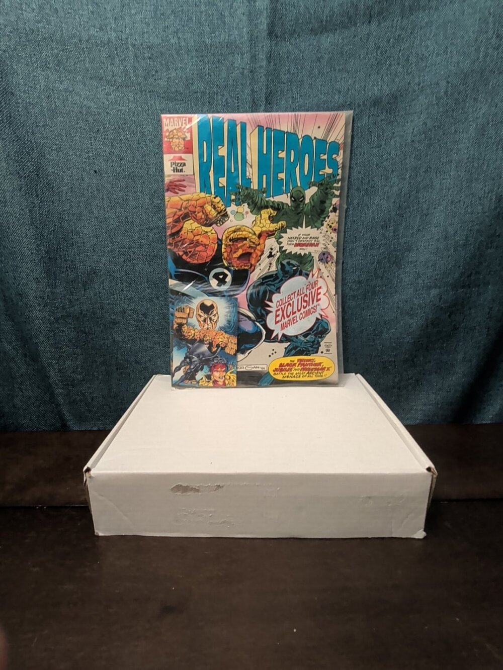 Real Heroes #1 Pizza Hut Marvel 1994 Promo Black Panther The Thing Jubilee Good - Picture 4 of 16